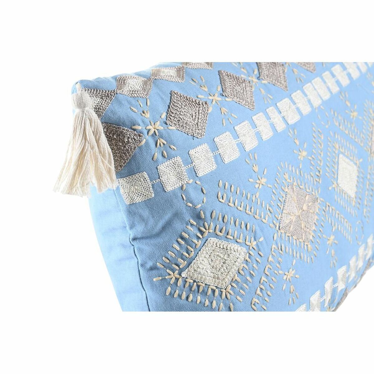 Pute DKD Home Decor 60 x 15 x 35 cm Blå Hvit